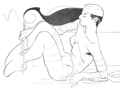 Elektra, pencils and inks by comics artist Brian Stelfreeze