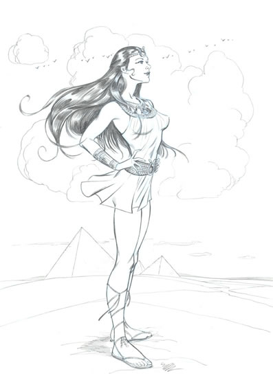 Isis, pencils by comics artist Michael Dooney