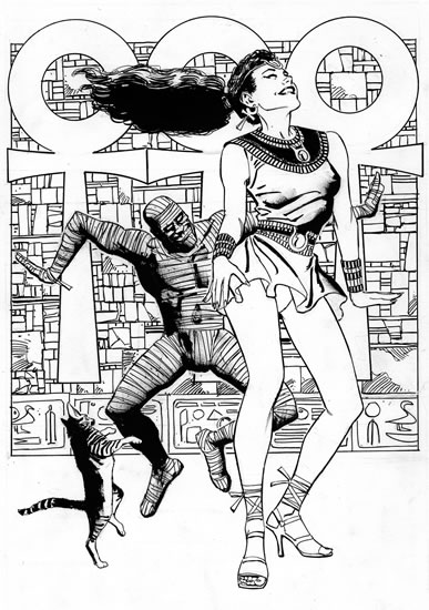 Isis and friends, pencils and inks by comics artist Mike Vosburg