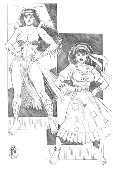 Mantis and Gypsy, pencils by comics artist Robb Phipps