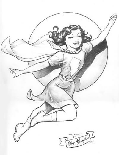 Mary Marvel, pencils by comics artist Steve Mannion