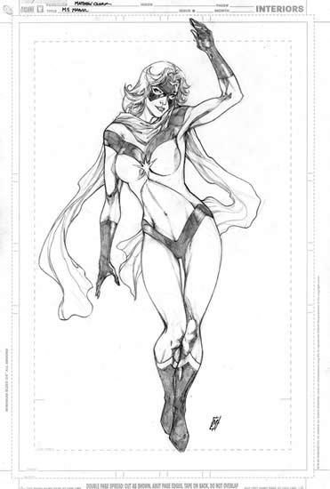 Ms. Marvel, pencils by comics artist Matthew Clark
