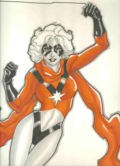 Mary Marvel, pencils and inks by comics artist Aaron Lopresti