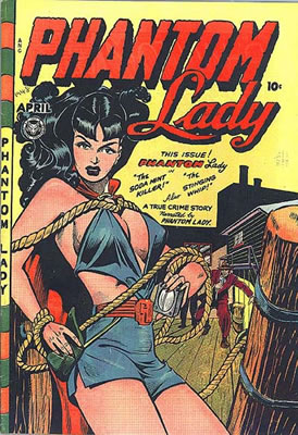Phantom Lady issue 17, April 1948, cover by comics artist Matt Baker