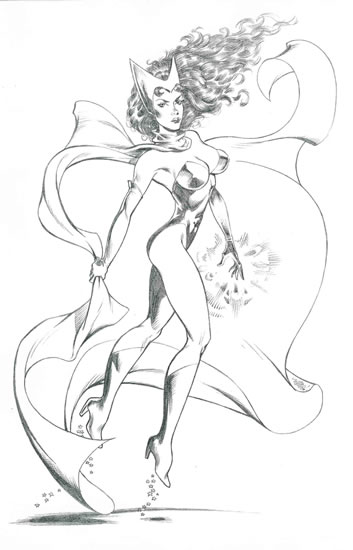 The Scarlet Witch, pencils by Michael Dooney