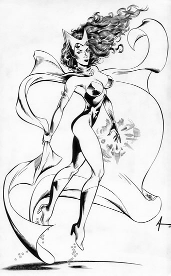 The Scarlet Witch, pencils by Michael Dooney, inks by Bob Almond