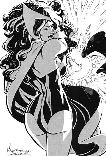 The Scarlet Witch, pencils by Michelangelo Almeida, inks by Bob Almond
