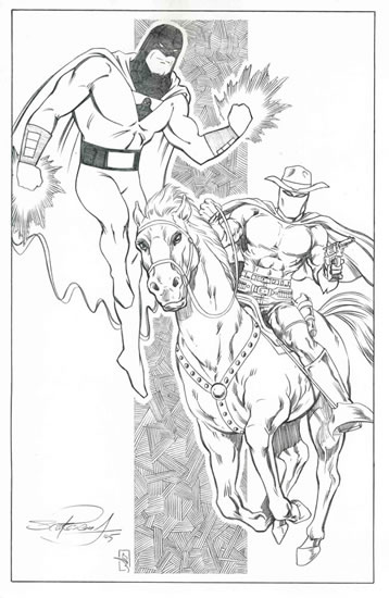 Space Ghost and the Ghost Rider, pencils by comics artist Scott Rosema
