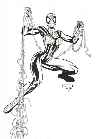 Spider-Girl, pencils and inks by comics artist Ron Adrian