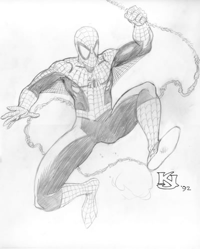 Spider-Man, pencils by comics artist Kirk Jarvinen