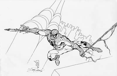 Spider-Man, pencils and inks by comics artist Scott Rosema