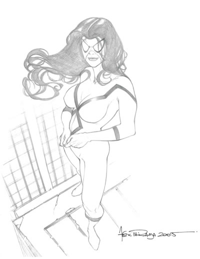 Spider-Woman (Jessica Drew), pencils by comics artist Alex Miranda
