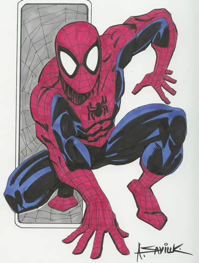 Spider-Man, penciled, inked, and colored by comics artist Alex Saviuk