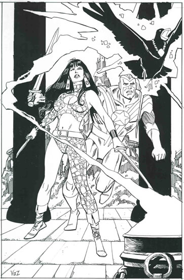 Starfire and Steel, pencils and inks by comics artist Mike Vosburg