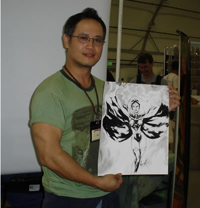 Buzz with his completed Storm commission