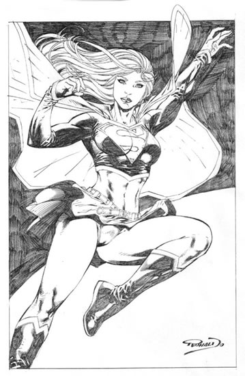 Supergirl, pencils by comics artist Ron Adrian