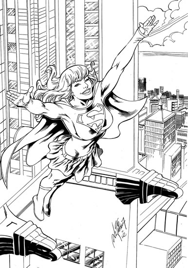 Supergirl, pencils by Al Rio, finished inks by Joe Rubinstein