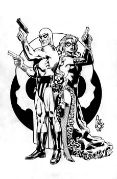 The Phantom and the Blonde Phantom, pencils by Sal Velluto, inks by Bob Almond