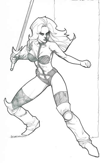 Taarna, pencils by comic artist Ale Garza