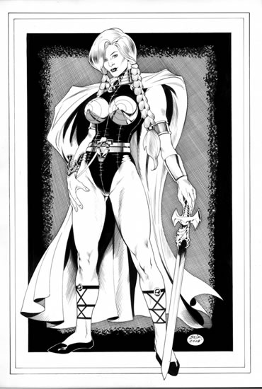 The Valkyrie, pencils and inks by comics artist Michael Bair