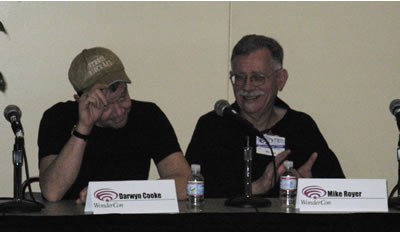 Darwyn Cooke and Mike Royer greet the fans at the Jack Kirby panel