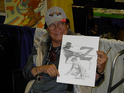Tony DeZuniga with his Common Elements commission, 'Fox Hunt'