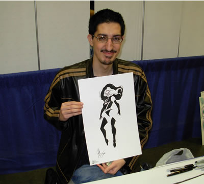 Chris Moreno displays his Ms. Marvel masterwork