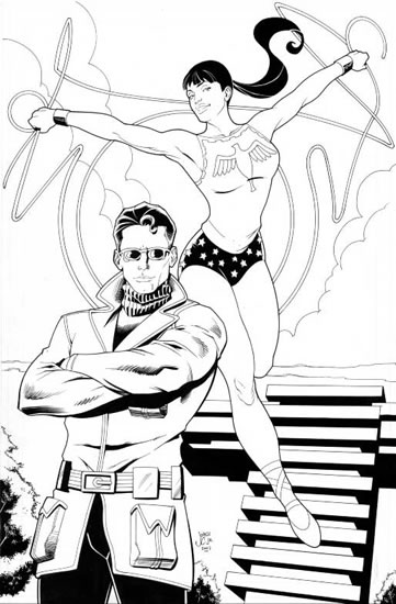Wonder Girl and Wonder Man, pencils and inks by Jorge Correa Jr., additional inks by Bob Almond