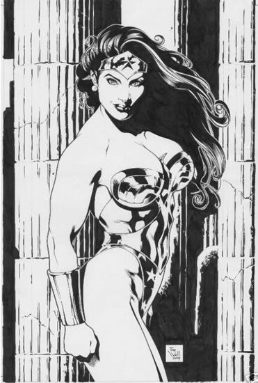 Wonder Woman, pencils and inks by comics artist Wellington Diaz
