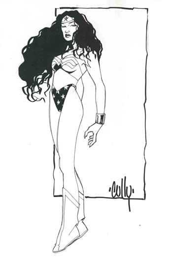 Wonder Woman, pencils and inks by comics artist Cully Hamner