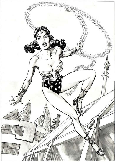 Wonder Woman, pencils and inks by comics artist Geof Isherwood