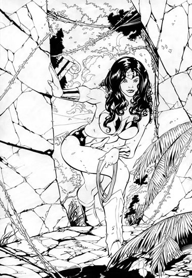 Wonder Woman, pencils by Alex Miranda, inks by Bob Almond