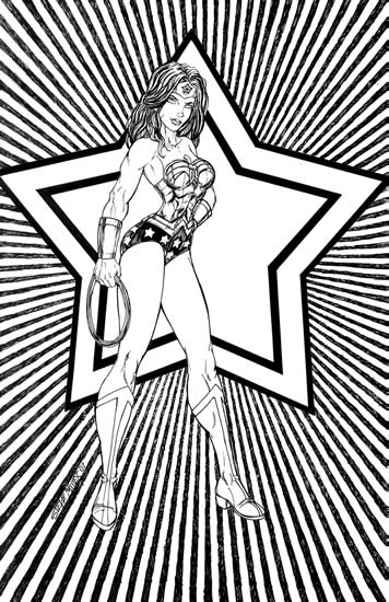 Wonder Woman, pencils and inks by comics artist Steve Miller