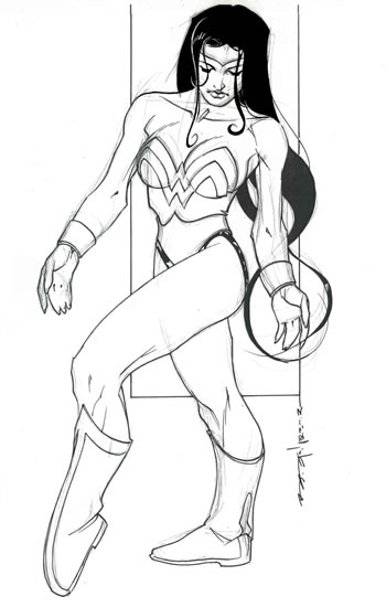 Wonder Woman, pencils and inks by comics artist Brian Stelfreeze