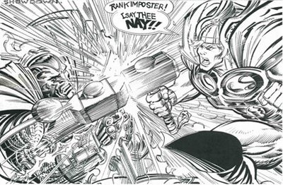 Steel and Thor, pencils by Trevor Von Eeden, inks by Joe Rubinstein